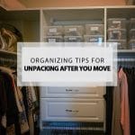 organizing tips after move