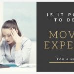 is it possible to deduct moving expenses for a new job