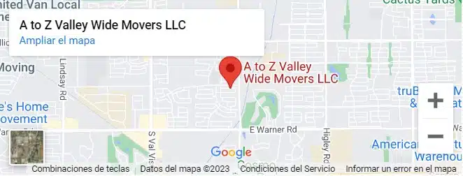 A to Z Valley Wide Movers map