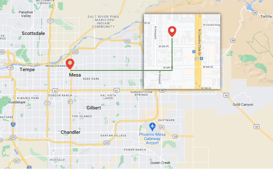Mesa Map Showing The Location Of Our Moving Company